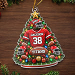 Custom America Football Acrylic Ornament - Personalized Christmas Birthday Gifts For America Football Lovers, Sports Fans, Sports Lovers - Always Ready For Game Day