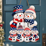 Custom Wood Sign - Personalized America 250th Anniversary Christmas Gifts For Grandma, Grandpa - A House Full Of Snowflakes