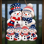 Custom Wood Sign - Personalized America 250th Anniversary Christmas Gifts For Grandma, Grandpa - A House Full Of Snowflakes