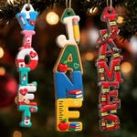 Custom Letter Wooden Ornament - Personalized Christmas Birthday Gifts for Police Officers, Firefighters, Truck Drivers, Nurses, Teachers - Making Spirits Bright At Work