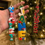 Custom Letter Wooden Ornament - Personalized Christmas Birthday Gifts for Police Officers, Firefighters, Truck Drivers, Nurses, Teachers - Making Spirits Bright At Work