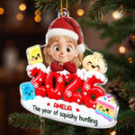 Custom Dumpling Squishy Acrylic Ornament - Personalized Christmas Birthday Gifts For Kids - Pure Joy In Every Moment