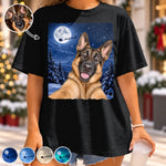 Custom Photo Funny Dog Selfie T-Shirt - Personalized Christmas Gifts For Dog Cat Lovers, Dog Dad And Mom, Cat Owners - Santa, Is That You