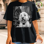 Custom Photo Funny Dog Selfie With Bigfoot Sasquatch Comfort T-Shirt - Personalized Birthday Gifts For Dog Cat Lovers, Dog Dad And Mom, Cat Owners - Bigfoot Spotted With Paws