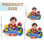 Custom Photo Building Block Acrylic Ornament - Personalized Christmas Birthday Gifts For Kids - Made to Build Happy Moments