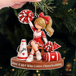Custom Cheerleader Acrylic Ornament - Personalized Christmas Birthday Gifts For Wife, Daughter, Besties, Sisters, Granddaughter, Grandma, Mom, Yourself - Born To Cheer