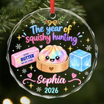 Custom Squishy Circle Glass Ornament - Personalized Christmas Birthday Gifts For Kids - Merry Squishy Moments