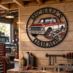 Custom Photo Garage Mechanic Shaped Metal Sign - Personalized Birthday Gifts For Husband, Son, Grandson, Brother, Grandpa, Dad, Yourself - Garage Mode On