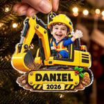 Custom Photo Acrylic Ornament - Personalized Christmas Birthday Gifts For Kids - Big Builds Ahead