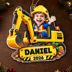 Custom Photo Acrylic Ornament - Personalized Christmas Birthday Gifts For Kids - Big Builds Ahead