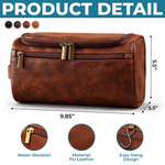 Custom America Football Leather Toiletry Bag - Personalized Birthday Gifts For Son, Grandson, America Football Lovers, Sports Fans, Sports Lovers - Play With Heart Every Time