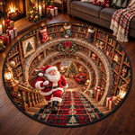 Custom Quilted Round Mat - Personalized Christmas Birthday Gifts For Mom, Dad, Brother, Sister - Tis The Season To Read