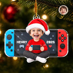 Custom Photo Little Gamer Acrylic Ornament - Personalized Christmas Birthday Gifts For Kids - Level Up The Holidays