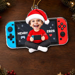 Custom Photo Little Gamer Acrylic Ornament - Personalized Christmas Birthday Gifts For Kids - Level Up The Holidays