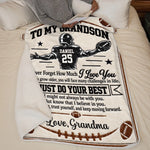 Custom America Football Blanket - Personalized Birthday Gifts For Son, Grandson, America Football Lovers, Sports Fans, Sports Lovers - Shine Bright On The Field