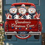 Custom Wood Sign - Personalized America 250th Anniversary Christmas Gifts For Grandma, Grandpa - Jolly Holiday Crew