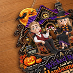 Custom Wood Sign - Personalized Halloween Decor, Anniversary Wedding Gifts For Husband And Wife, Him And Her - My Wicked Love
