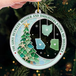 Custom Long Distance Acrylic Ornament - Personalized Christmas Birthday Gifts For Mom, Daughter - Family Ties Across The Miles