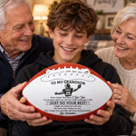 Custom Leather Football - Personalized Birthday Gifts For Son, Grandson, American Football Lovers, Sports Fans, Sports Lovers - Made For Game Day