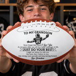 Custom Leather Football - Personalized Birthday Gifts For Son, Grandson, American Football Lovers, Sports Fans, Sports Lovers - Made For Game Day