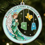 Custom Long Distance Acrylic Ornament - Personalized Christmas Birthday Gifts For Mom, Dad, Brother, Sister - Love Connects Us Across Miles
