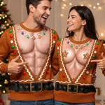 Custom Funny Ugly Sweatshirt - Personalized Anniversary Christmas Wedding Gifts For Husband And Wife, Him And Her - Naughty, Nice And Merry
