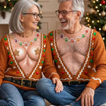 Custom Funny Ugly Sweatshirt - Personalized Anniversary Christmas Wedding Gifts For Husband And Wife, Him And Her - Naughty, Nice And Merry