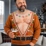 Custom Funny Ugly Sweatshirt - Personalized Anniversary Christmas Wedding Gifts For Husband And Wife, Him And Her - Naughty, Nice And Merry