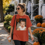 Custom Photo Funny Baby Selfie With Boo Comfort T-Shirt - Personalized Halloween Birthday Gifts For  Kids, Babies - Sweetest Little Boo Ever