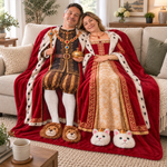 Custom Blanket - Personalized Anniversary Wedding Gifts For Husband And Wife, Him And Her - My King And My Queen