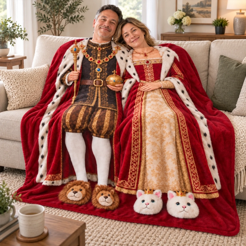 Custom Blanket - Personalized Anniversary Wedding Gifts For Husband And Wife, Him And Her - My King And My Queen