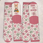 Custom Yarn Crew Socks - Personalized Birthday Gifts For Crochet Knitting Lovers, Crocheters, Knitters, Wife, Daughter, Besties, Sisters, Granddaughter, Grandma, Mom, Yourself - Happiness Is Handmade