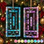 Custom Concert Ticket Acrylic Ornament - Personalized Christmas Birthday Gifts For Husband And Wife, Him And Her, Friends - Live For The Music