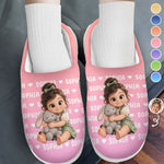 Custom Photo Fluffy Slippers - Personalized Christmas Birthday Gifts For Kids - Little Feet, Big Love