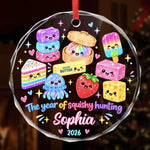 Custom Squishy Circle Glass Ornament - Personalized Christmas Birthday Gifts For Kids - Cute Finds, Happy Vibes