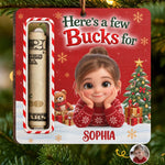 Custom Photo Wooden Money Holder Ornament - Personalized Christmas Birthday Gifts For Kids - Little Buck Big Cheer