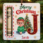 Custom Wooden Money Holder Ornament - Personalized Christmas Birthday Gifts For Mom, Dad, Brother, Sister - Buck Full Of Joy