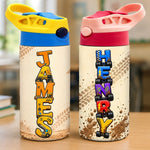 Custom Kids Insulated Water Bottle - Personalized Back To School Gifts For Kids - Little Builder Big Dreams Always