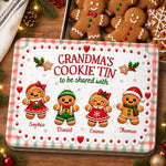 Custom Gingerbread Metal Tin - Personalized Christmas Birthday Gifts For Grandma, Grandpa - A Tin Full Of Love