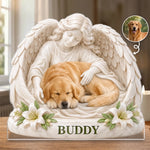 Custom Photo Acrylic Plaque - Personalized Pet Memorial Sympathy Gifts For Dogs, Cats - Forever Loved In Angel Arms