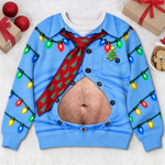 Custom Funny Ugly Sweatshirt - Personalized Christmas Birthday Gifts For Husband, Son, Grandson, Brother, Grandpa, Dad, Yourself - Dressed Up And Ready To Party