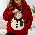Christmas Pet Pouch Hoodie - Christmas Birthday Gifts For Dog Cat Lovers, Dog Dad And Mom, Cat Owners - Paws In My Pouch