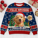 Custom Photo Ugly Sweatshirt - Personalized Christmas Birthday Gifts For Dog Cat Lovers, Dog Dad And Mom, Cat Owners - Holiday Pup