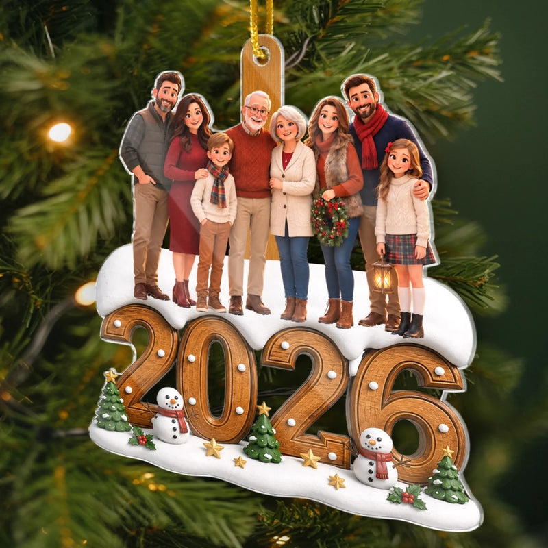 Custom Photo Acrylic Ornament - Personalized Christmas Birthday Gifts For Mom, Dad, Brother, Sister - Season Of Love And Joy
