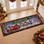Custom Snowman Family Runner Rug - Personalized Christmas Birthday Gifts For Mom, Dad, Brother, Sister - Together Is Our Favorite Place