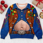 Custom Funny Ugly Sweatshirt - Personalized Christmas Birthday Gifts For Husband, Son, Grandson, Brother, Grandpa, Dad, Yourself - Best Cowboy In The Town