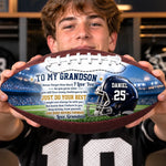 Custom Leather Football - Personalized Birthday Gifts For Son, Grandson, American Football Lovers, Sports Fans, Sports Lovers - Forever Proud Of You Always