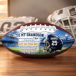 Custom Leather Football - Personalized Birthday Gifts For Son, Grandson, American Football Lovers, Sports Fans, Sports Lovers - Forever Proud Of You Always