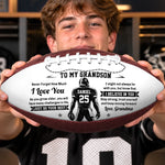 Custom Leather Football - Personalized Birthday Gifts For Son, Grandson, American Football Lovers, Sports Fans, Sports Lovers - Never Give Up On Dreams