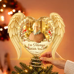 Custom Photo LED Tree Topper - Personalized  Memorial Sympathy Gifts For Loss Of Mom, Dad - Carried In Every Memory